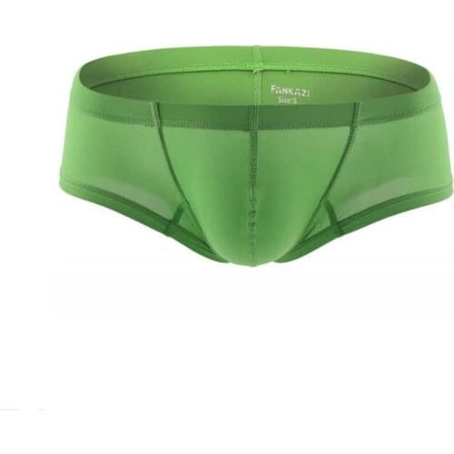 Ultra Thin Mini Boxer Shorts Sexy Men Underwear Ice Silk Lingerie Low waist Underwear Homme Cueca Solid Summer Males Boxershorts