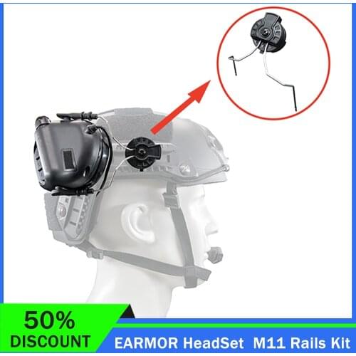 In Stock EARMOR HeadSet M11 Rails Adapter Attachment Kit Tactical Headphone Adapter for ARC Rail Adapter Helmet Accessories