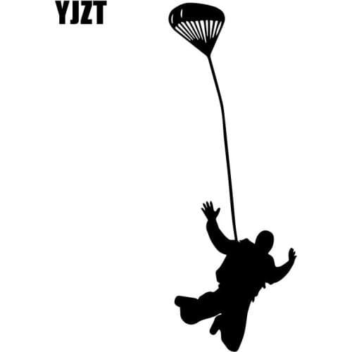 YJZT 6.5CM*17.6CM Parachute Jumper Man Vinyl Decal Fashion Car Boby Decoration Stickers Accessories C31-0331