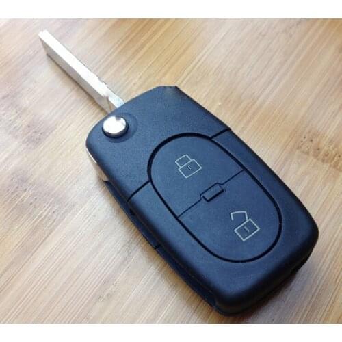 2 Button Replacement Flip Folding Remote Key Shell Case For Audi A4 A6 With CR2032 Battery Position Fob Key Cover