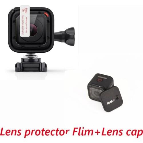 2pcs/lot For Gopro Session accessories Lens Screen Protector Film+ Lens Cap Cover For GoPro Session Hero4 Session Hero 5 Session