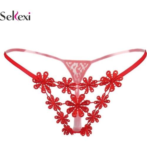 Women Visible Breathable Panties For Sex Hot Porn Floral Embroidered Mesh Briefs Ladies Sexy Bottom Hollowed Underpants