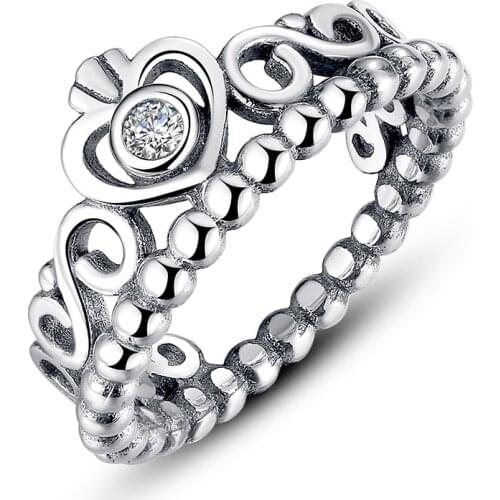 CodeMonkey 100% 925 Sterling Silver Ring For Women My Princess Queen Crown Stackable Ring Dropshipping Jewelry R7110