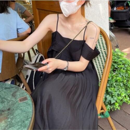 2021 Summer Beach Party Midi Dress Women Korean Fashion Casual Elegant Strap Dress High Street Backless Sexy Boho Chic Sundress