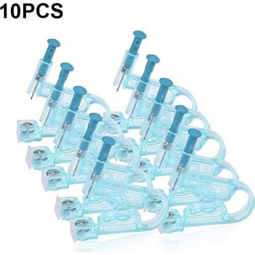 10Pcs Blue Disposable Safety Sterile Ear Piercing Gun Unit Tool for Piercing Supplies and Piercing Tool Free Shipping