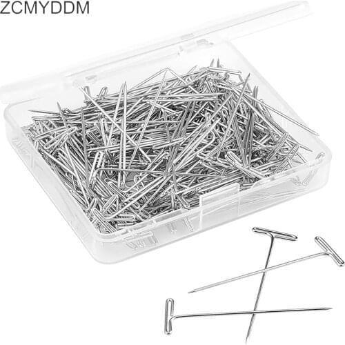 ZCMYDDM 100PCS 51MM Stainless Steel T Sewing Pins Blocking Knitting Pins for Knitting Crocheting Needlework DIY Sewing Tools