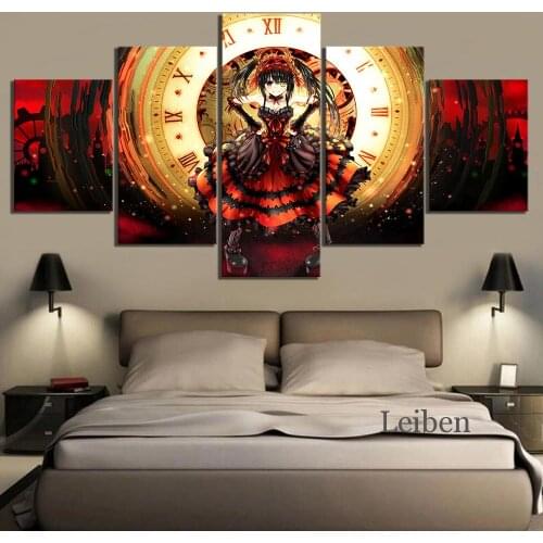5 Pcs Hd Picture Anime Tokisaki Kurumi Date a Live Poster Animation Art Canvas Painting On The Wall Home Decoration Teen Bedroom