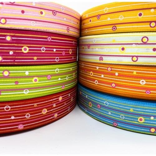 5 yards 25mm Printed Grosgrain Ribbon for Gift Wrapping Wedding Decoration Hair Bows DIY #LW61