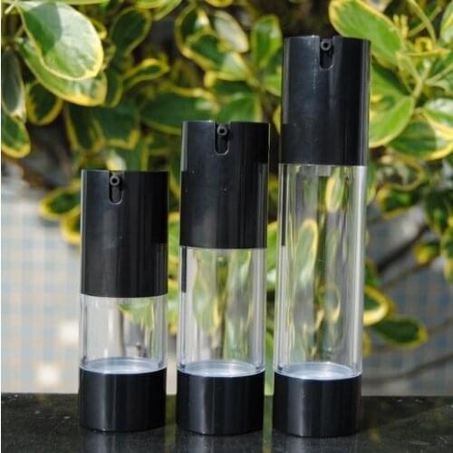 50ml clear airless black vacuum pump lotion bottle lotion emulsion eye serum essence hyaluronic skin care cosmetic packing