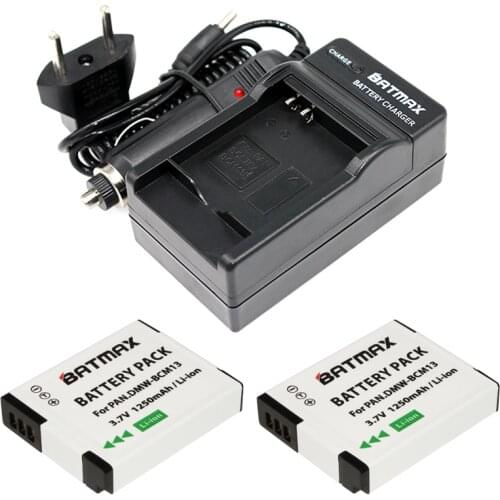 2X DMW-BCM13E DMW-BCM13 BCM13 Battery + Charger for Panasonic Lumix ZS40 / TZ60, ZS45 / TZ57, ZS50 / TZ70, ZS27 / TZ37, and TZ41