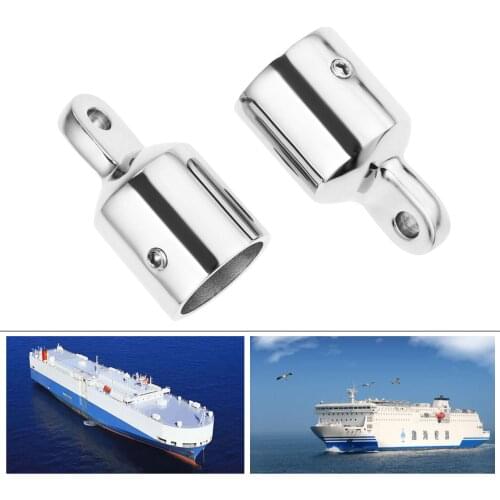 Gohantee 2pcs Stainless Steel Boats Accessories Marine For 1" 25mm Pipe Eye End Cap Top Fitting Hardware For Marine Boat Yachts