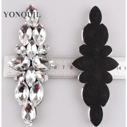 Rhinestone Appliques Trim For Wedding Belt Sliver Full Crystal Sew On Rhinestone Appliques Bridal DIY Accessories Decor 6Pcs/Lot