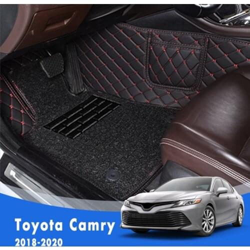 For Toyota Camry 8th XV70 2018 2019 2020 Luxury Double Layer Wire Loop Car Floor Mats Auto Interiors Carpets Foot Pads Covers