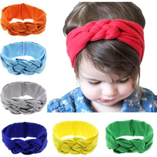Baby Headband Girl Boy Turban for Toddler Kids Child Solid Bands Headwear Accessories Cute Plain Color Ties 1-5 Years