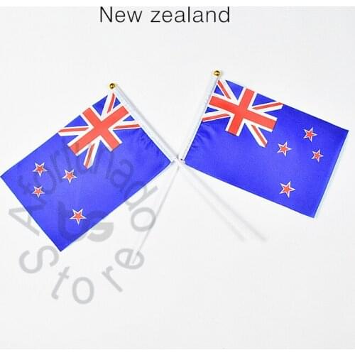 New Zealand flag Banner 14*21cm hand waving National flag Home Decoration flag banner