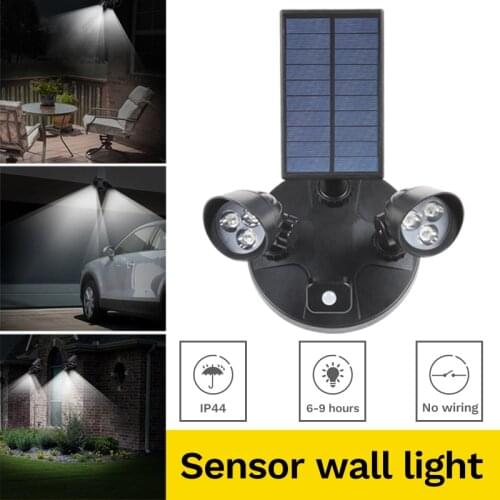 T-SUNRISE LED Solar Light Twin Head Sensor Lighting Outdoor Solar lamp Waterproof Pathway Emergency Lawn Garden Lamp Wall Lamp