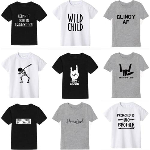 Girl T-Shirt For Girls Summer Clothing Fashion Print Boys Boys T Shirt Cotton Short Sleeves Tops For Kids Tshirt 1-10 Years