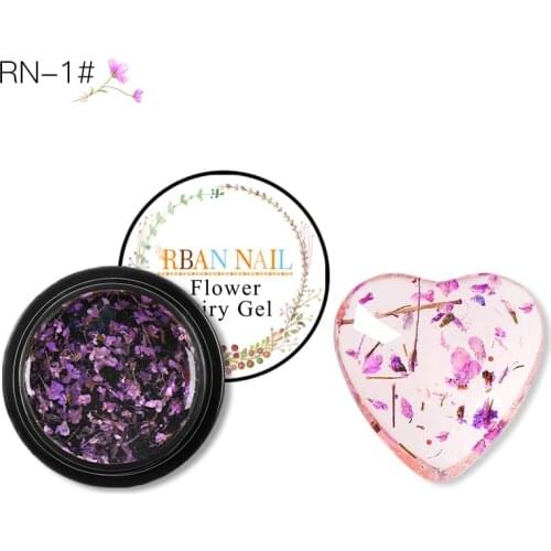 RBAN NAIL 5ML 3D DIY Natural Dried Flower Fairy Nail Gel Polish Floral Soak Off Manicure Tool UV Nail Art Gel Glue Varnish Decor