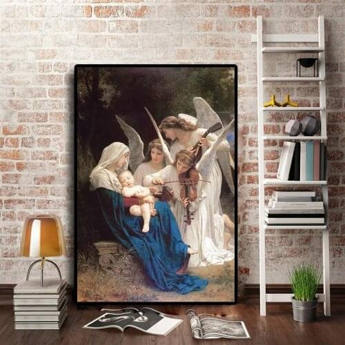 Oil Painting on Canvas, Reproduction of the Angel William Adolphe, Scandinavian Poster and Wall Art Print for Living Room