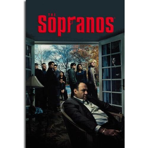 Classic TV Series Show The Sopranos Gangster Mafia 2 Silk Fabric Wall Poster Art Decor Sticker Bright