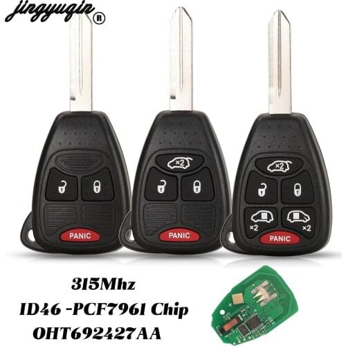 Jingyuqin Remote Car Key 315Mhz ID46 PCF7961 Chip For Dodge RAM Jeep Commander Compass Grand Cherokee Liberty Wrangler Chrysler