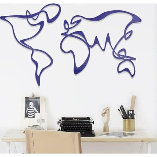 Creative DIY abstract world map INS chidrens room bedroom living room TV background wall decoration 3D acrylic wall sticker