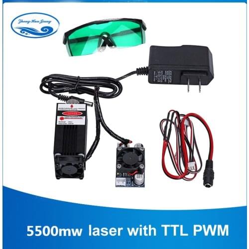 1000mw/2500mw/5500mw CNC Laser 450nm 12V Laser Module Laser Engraving Machine Part Laser Head For CNC Router