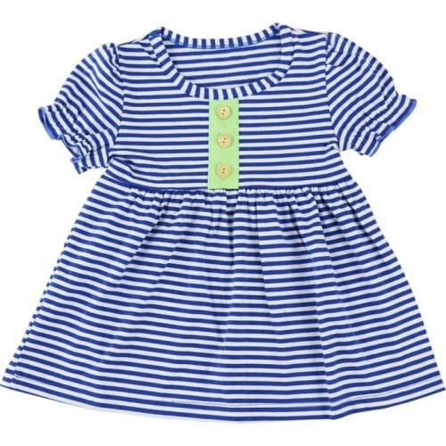 Baby girl summer dress children 2 colors short sleeve clothes kids cotton stripe clothing autumn princess girls dresses