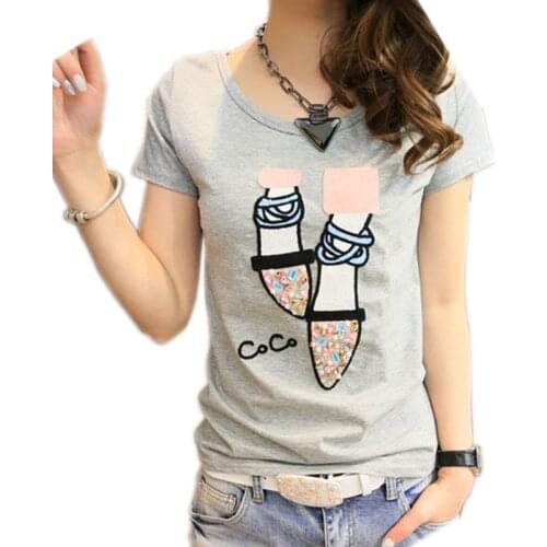 Summer T shirt women t-shirt cotton kawaii tee shirt femme casual tshirt women tops 2019 slim camiseta femenina poleras de mujer