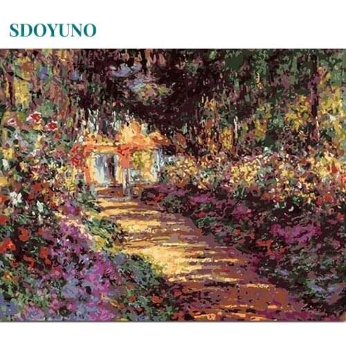 SDOYUNO 60x75cm Painting By Numbers DIY Claude Monet Digital Painting Frameless Drawing by numbers On Canvas Home Decor Wall Art