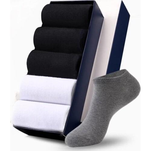 5 Pairs Pack Cotton Adult Men Ankle Socks Summer Women Breathable High Quality Black Sport Extra Large 48 Big size Boat Socks