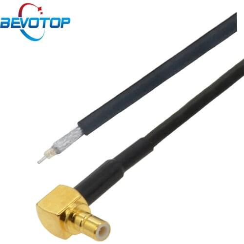 Single End SMB Male Right Angle 90 Degree Plug to PCB Solder Pigtail 50 Ohm RG174 Cable Wire Connector Opne End RF Coaxial Cable
