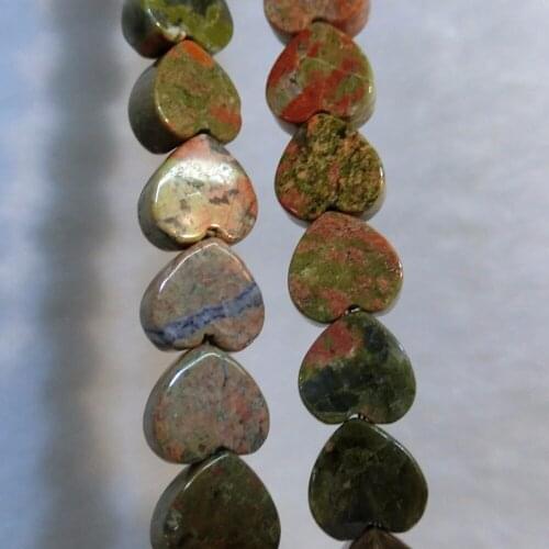 Wholesale 240pcs Unakite Picasso Jaspers Quartz Natural Stone Heart Beads For Making Jewelry Accessories Findings Free Shipping