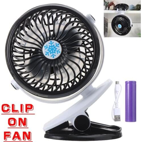 Full Surround USB Rechargeable Fan Quiet Strong Portable Mini Fan Clip On Desk Cooling Fan For Baby Stroller or Office