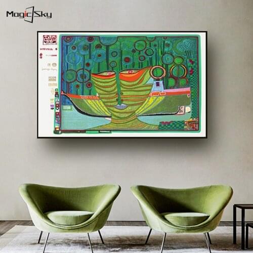 Classic Abstract Hundertwasser Masterpiece Posters and Prints Canvas Painting Wall Art Picture Aesthetic Bedroom Home Decoration