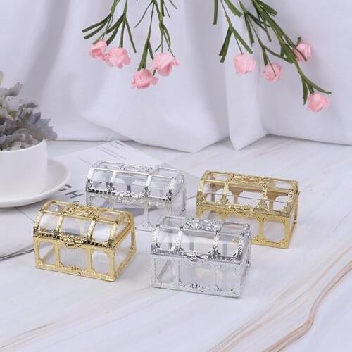 Candy Makeup Pirate Jewelry Box Transparent Organizer Trinket Treasure Storage Mini Home Case Chest Collectibles Desktop Gem