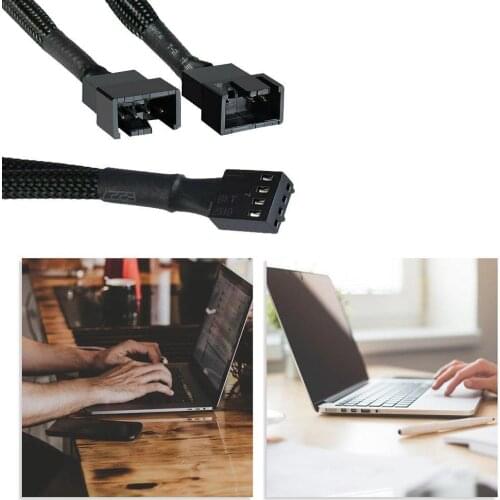 Chassis Fan Pwm Temperature Control Extension Cable Supply Y-type Case Splitter Adapter Power Computer Cable Sleeve Fan Q7X6