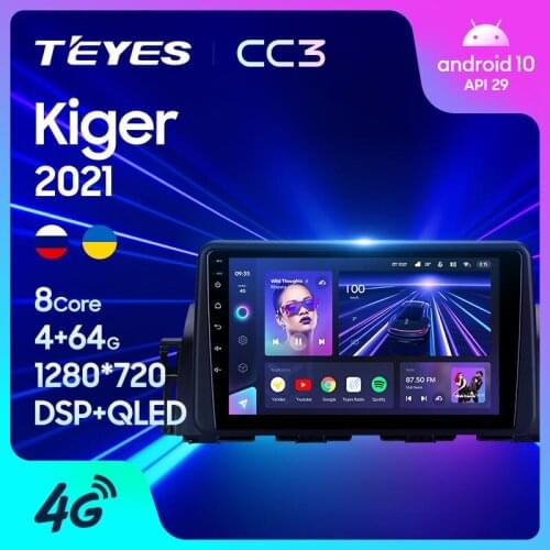 TEYES CC3 For Renault Kiger 2021 Car Radio CarPlay Multimedia Video Player Navigation stereo GPS Android 10 No 2din 2 din DVD