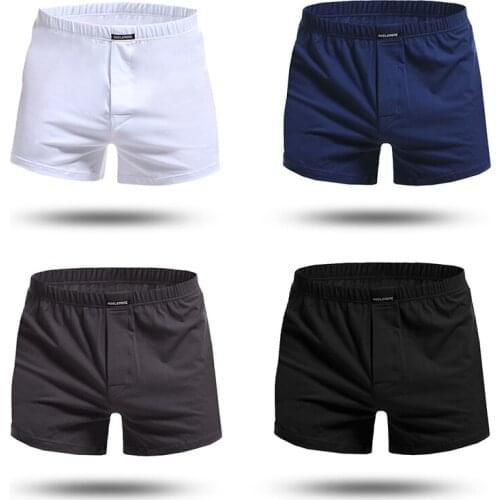 4PCS Men Underwear Cotton Casual Boxer Shorts Plus Size Sleep Bottoms Sleepwear Calzoncillos Panties Ropa Interior Hombre 3XL