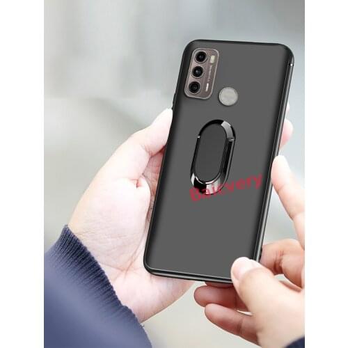 Ultra Thin Finger Magnetic Ring Matte Case for ITEL Vision 1 Matte Black Silicone TPU Cover for ITEL Vision 1 Plus Fusion