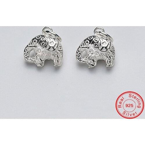 UQBing Vintage 12*12*8mm Thai Elephant 100% 925 Sterling Silver Charms For Female Making Bracelet Pendant Jewelry Findings