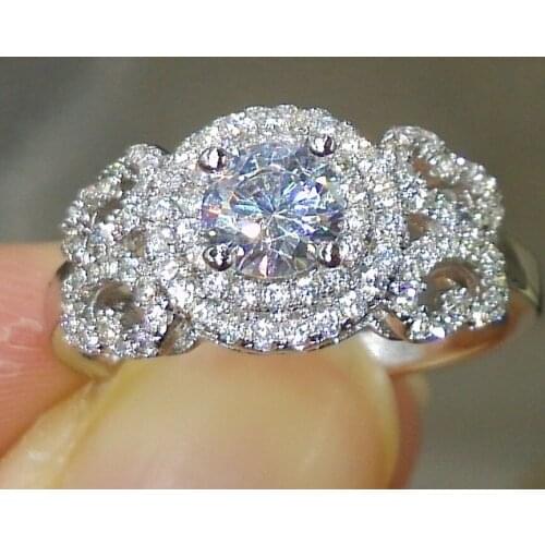 Victoira Wieck Cocktail Jewelry Tiny AAA CZ 925 Sterling Silver Simulated stones Wedding Band Rings For Couple Gift Size 5-11