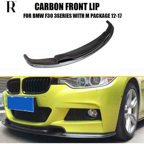 F30 VRS Style Carbon Fiber Front Bumper Lip Chin Spoiler for BMW F30 316 318 320 328 330 335 340 4DR with M Package 2012 - 2018