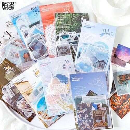 XINAHER 40 Pcs/pack Light And Shadow Diary Stickers For Stationery Scrapbooking Diy Diary Album Journal Stick Label