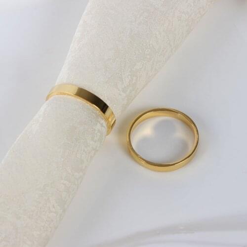 50pcs Gold Color Metal Napkin Ring Chair Sashes Buckles for Home Banquet Hotel Wedding Event Party Decoration