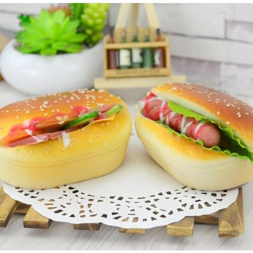 050 Simulation hamburger fake open vegetable hamburger model PU simulation food bread decorations props