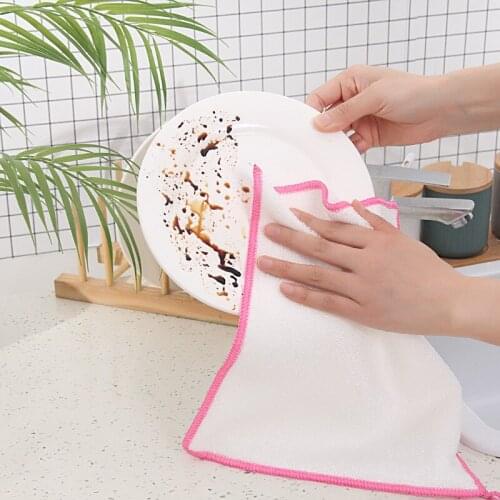 1/7PCS rag, cleaning cloth, dishwashing kitchen supplies, kitchen double-sided absorbent dish cloth, special soft kitchen tools