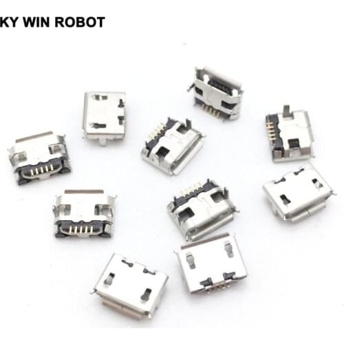10pcs Micro USB 5pin Jack Female Socket Connector OX Horn Curly Mouth for Tail Charging Mobile Phone
