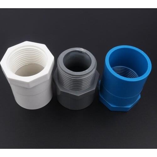 20pcs/lot 40mm~1 1/4" Female/Male Thread PVC Connector Garden Irrigation Water Pipe Connectors Aquarium Fish Tank Tube Joints