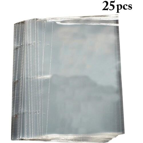 25PCS Photo Sleeve Creative 3 Holes Plastic Sheet Protector Binder Pocket